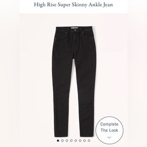 Abercrombie & Fitch High Rise Black Skinny Ankle Jean - 24S